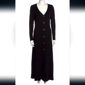 Reformation Size Large Black Ribbed Knit Dress